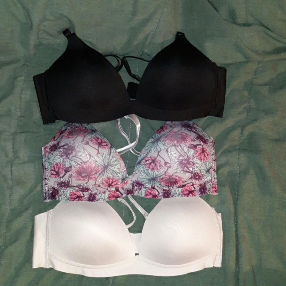 3 never worn bikini bras